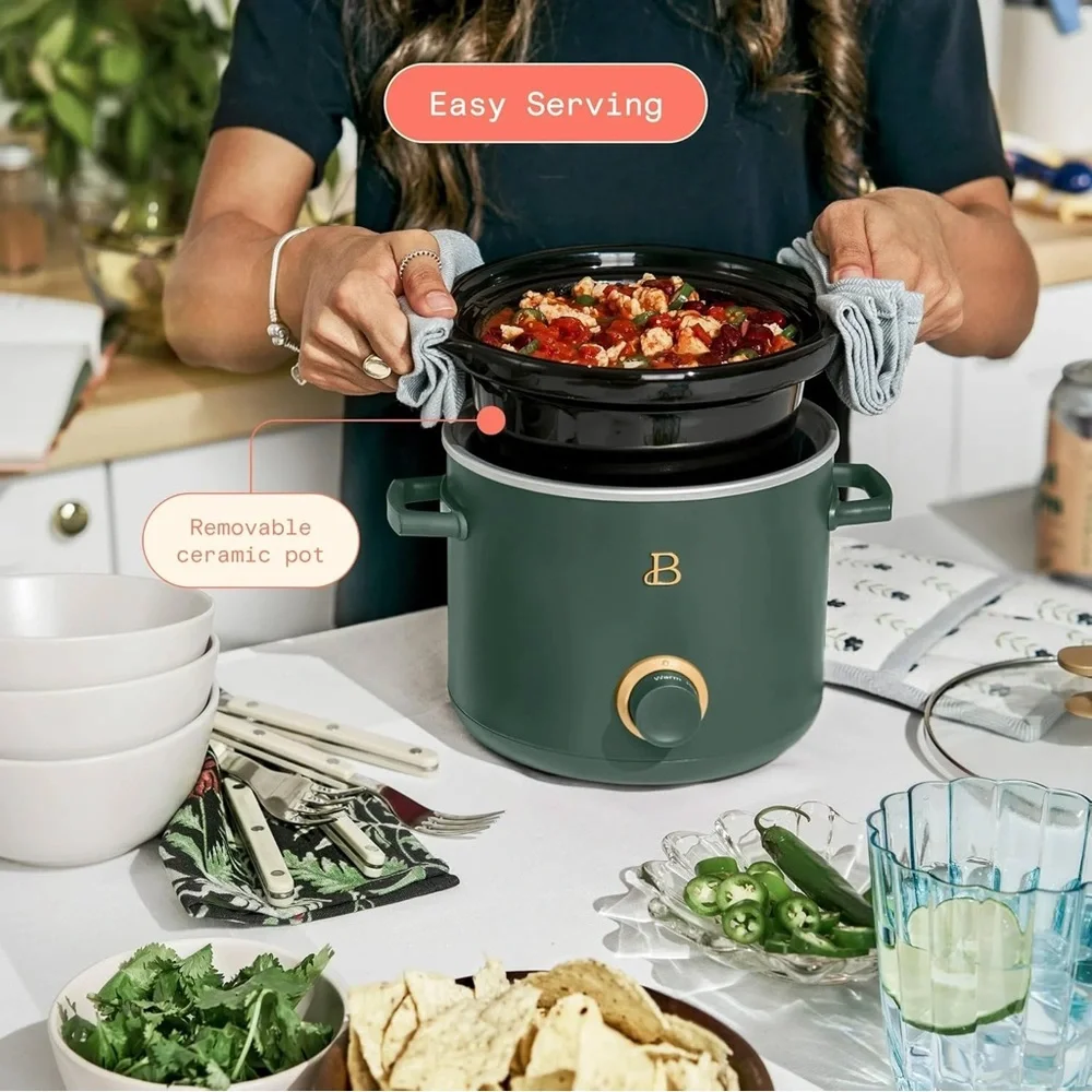 Beautiful 2 Qt Quart Slow Cooker Crock Pot Cream Drew Barrymore New in box - Picture 4 of 6